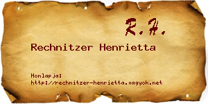 Rechnitzer Henrietta névjegykártya