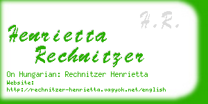 henrietta rechnitzer business card